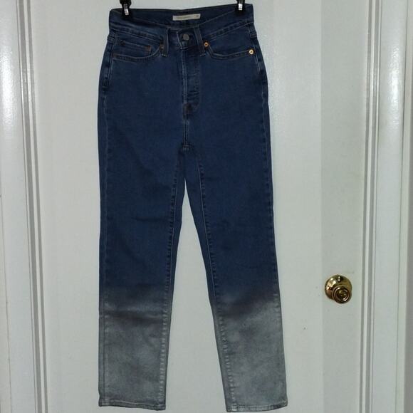 Levi’s Wedgie Straight Jeans | Silver-Dipped Hem | Women's Size 27x28 - Picture 1 of 11